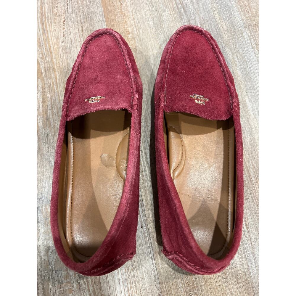 Coach Suede Fuchsia Loafers Size 9B Elegant Driving Shoes - Picture 8 of 13